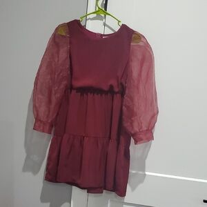 Elegant Burgundy Womens Dress